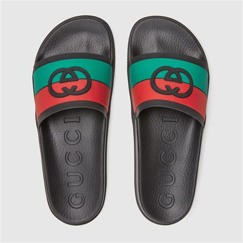 gucci men rubber slides|men's gucci slides size 13.